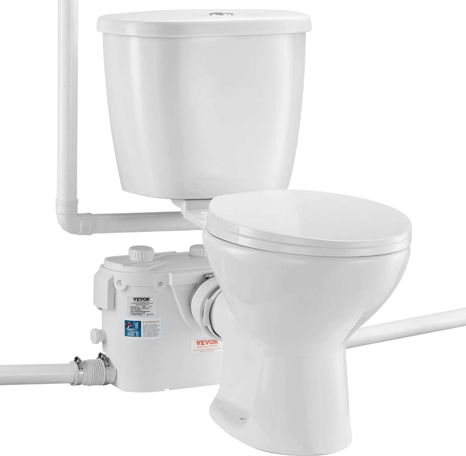 Vevor Upflush Macerating Toilet System with 500W Pump for Basement New