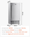 Vevor Undercounter Nugget Ice Maker 66 Lbs/Day Stainless Steel with Drain Pump New