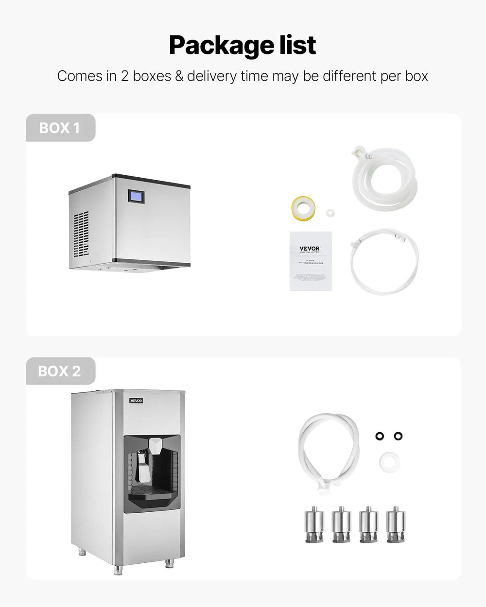 Vevor Commercial Ice Maker Auto Dispensing 500 Lbs/Day with 180 Lbs Storage Self-Cleaning New