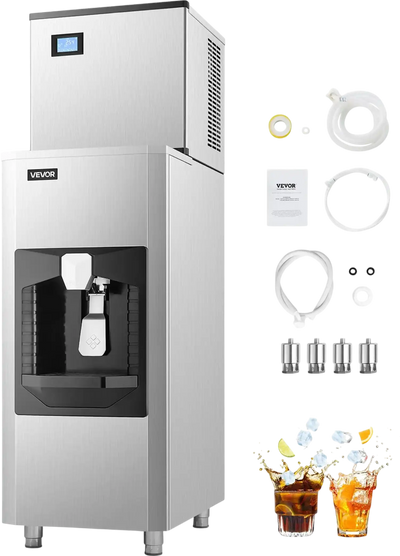 Vevor Commercial Ice Maker Auto Dispensing 500 Lbs/Day with 180 Lbs Storage Self-Cleaning New
