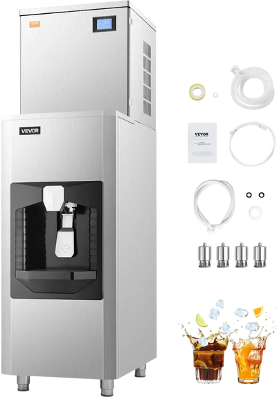 Vevor Commercial Ice Maker Automatic Dispensing 550 Lbs/Day with 180 Lbs Storage New