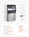 Vevor Commercial Ice Maker 120 lbs/24H with Drain Pump 33 lbs Storage Self-Cleaning New