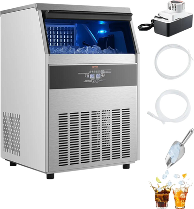 Vevor Commercial Ice Maker with Drain Pump 160lbs/Day 66 lbs. Storage New