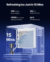 Vevor Commercial Ice Maker 360 Lbs/Day with 300 Lbs Storage Touchscreen New