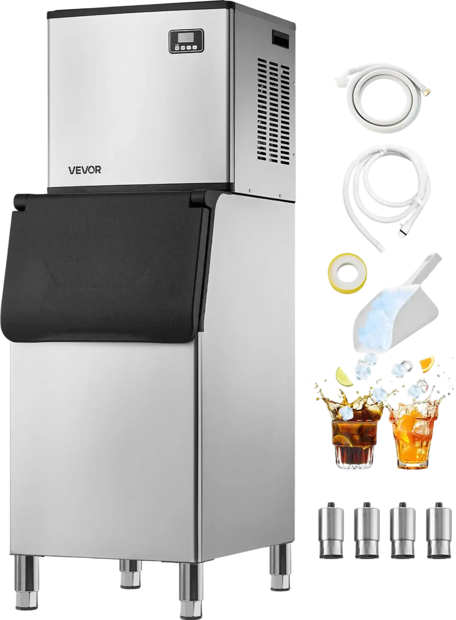 Vevor Commercial Ice Maker 360 Lbs/Day with 300 Lbs Storage Touchscreen New