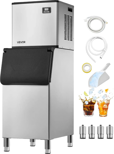 Vevor Commercial Ice Maker 360 Lbs/Day with 300 Lbs Storage Touchscreen New