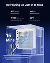 Vevor Commercial Ice Maker 400 Lbs/Day with 300 lbs Storage Bin Auto Self-Cleaning New