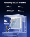 Vevor Commercial Ice Maker 500 Lbs/Day with 300 Lbs Storage Bin Self-Cleaning Touchscreen New