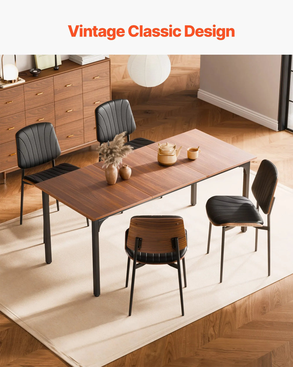 Vevor Modern Dining Room Accent Chairs Upholstered Leather Set of 4 New
