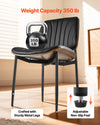 Vevor Dining Room Chairs Modern Upholstered Leather with Metal Legs Set of 6 New