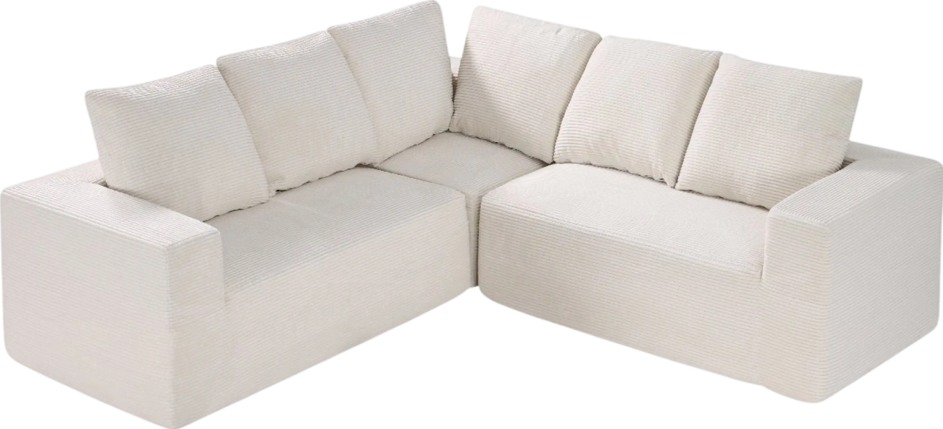 Vevor Modular Sectional Sofa L-Shape Couch with Corduroy and Cushion New