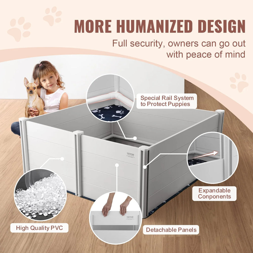 Vevor Dog Whelping Box 59.8 x 59.8 in. Puppy Pen with Washable Pad New
