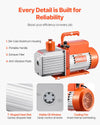 Vevor Vacuum Pump 2-Stage Rotary Vane 9 CFM 1HP Portable New