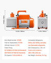 Vevor Vacuum Pump 2-Stage Rotary Vane 9 CFM 1HP Portable New