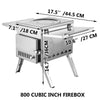 Vevor Tent Wood Stove 17.5" x 14.7" x 10.6" Stainless Steel Portable with Folding Pipe New