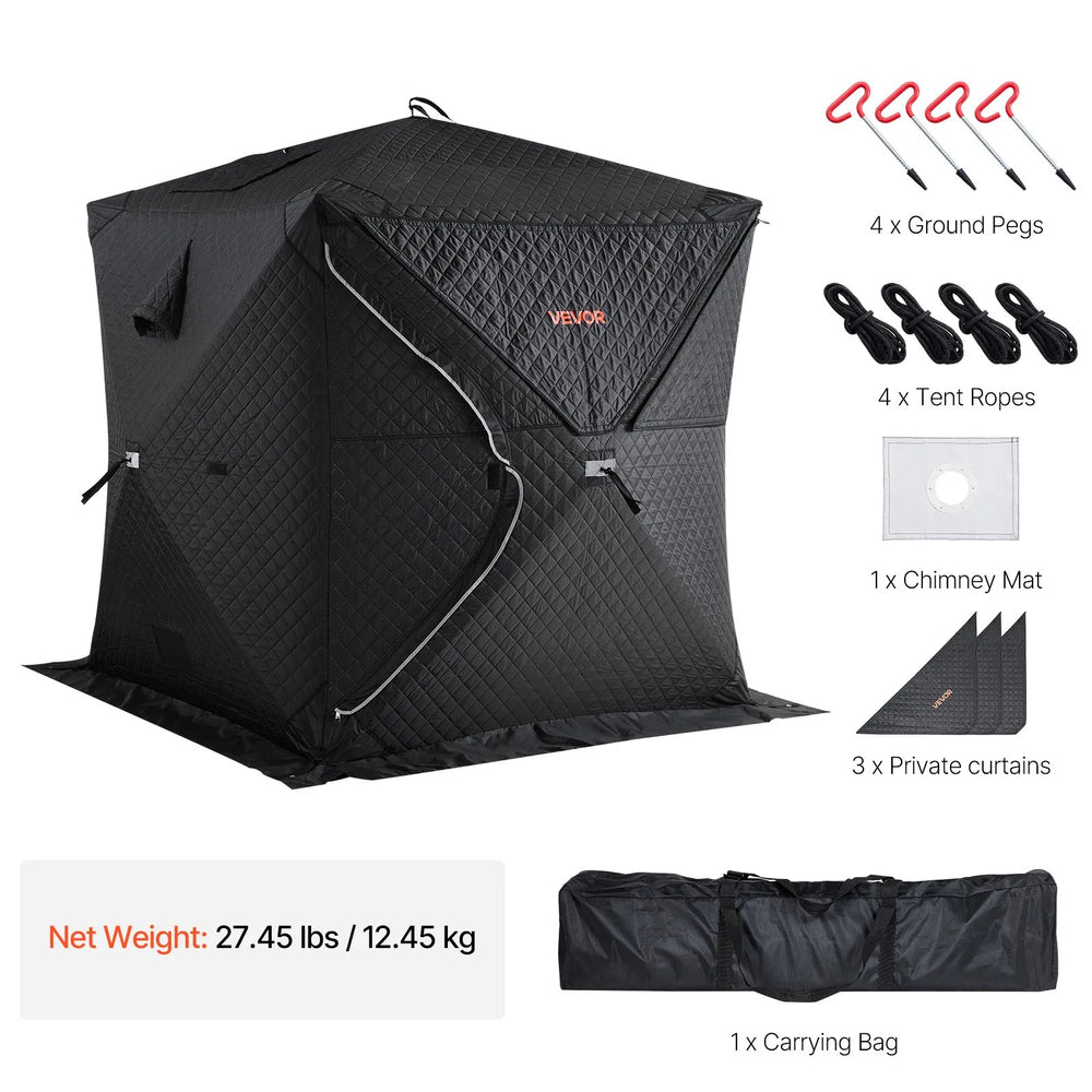 Vevor Outdoor Sauna Tent 69 x 69 in. Insulated 4 Person Capacity New