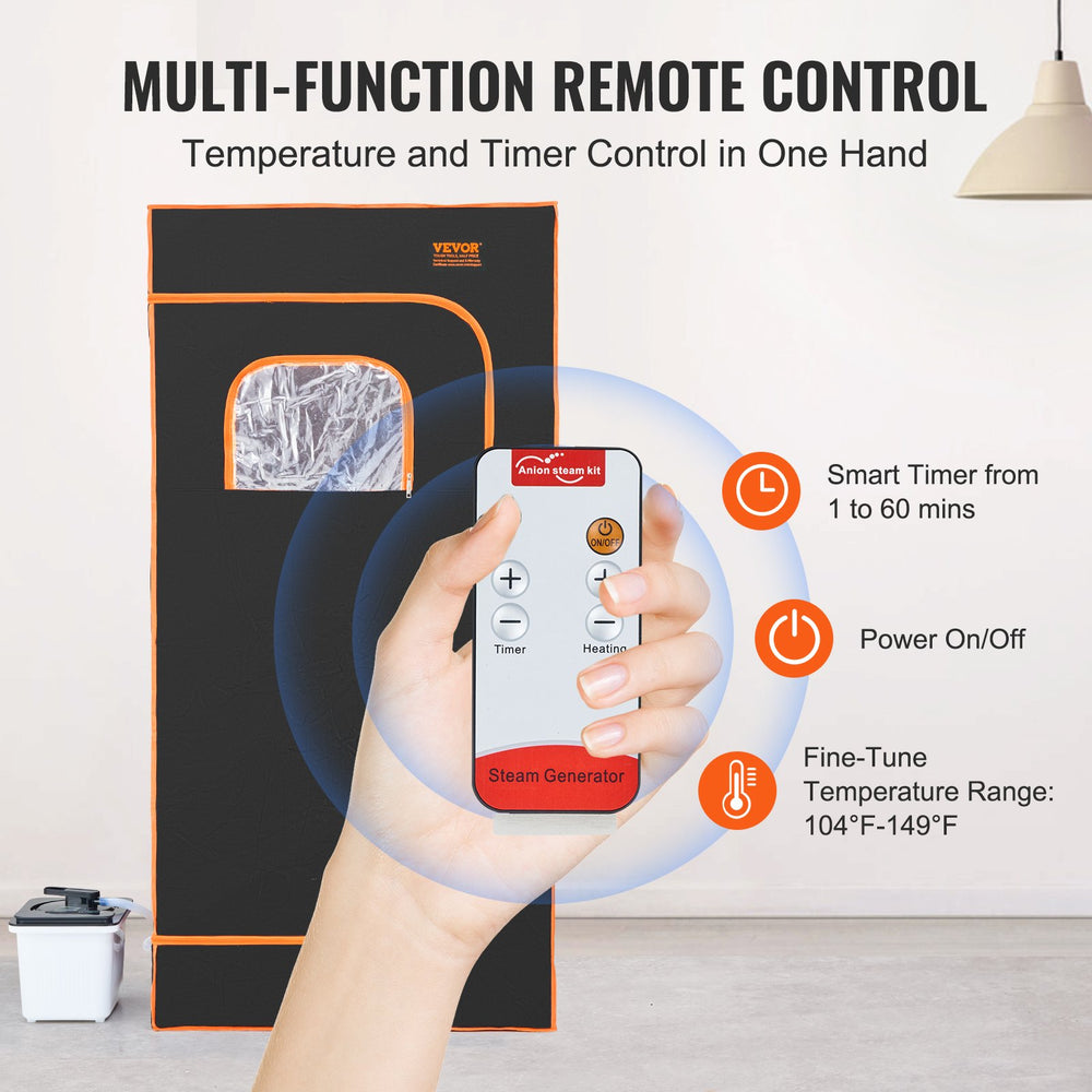 Vevor Sauna Steam Tent Portable Full Size with Chair & Steam Boiler 1600W New