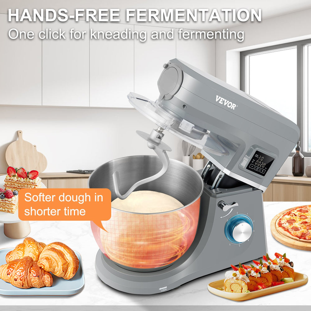 Vevor Stand Mixer 5-in-1 Tilt-Head 6-Speed LCD Screen with Juicer & Meat Grinder 660W New