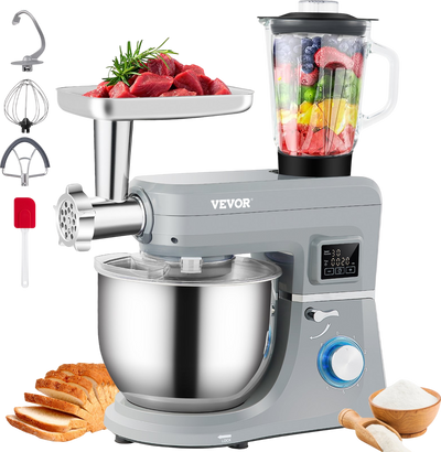 Vevor Stand Mixer 5-in-1 Tilt-Head 6-Speed LCD Screen with Juicer & Meat Grinder 660W New