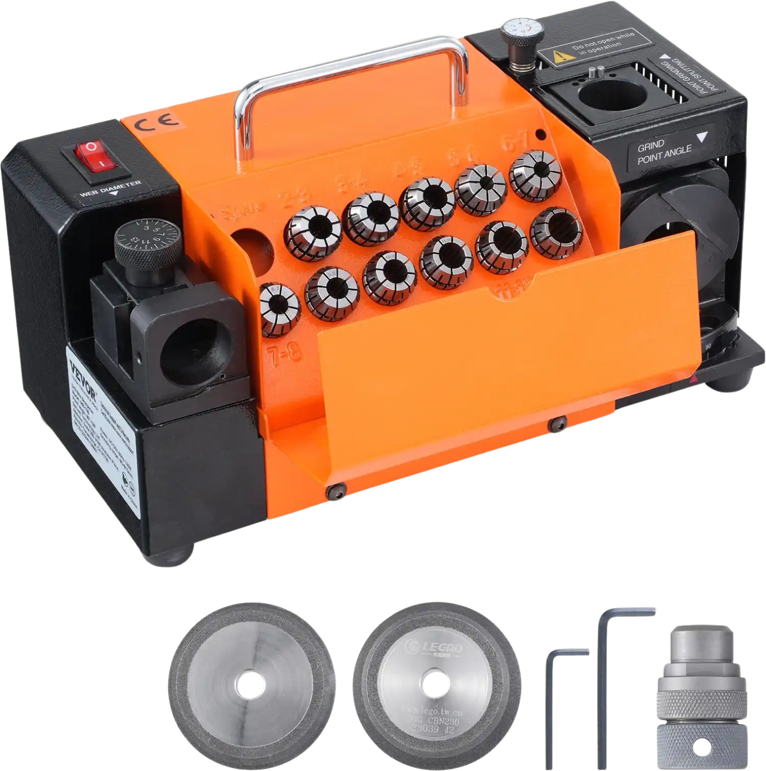 Vevor MR-13B Drill Bits Sharpener 3-13mm Grinder with 11 Collets CBN & SDC Grind Wheels New