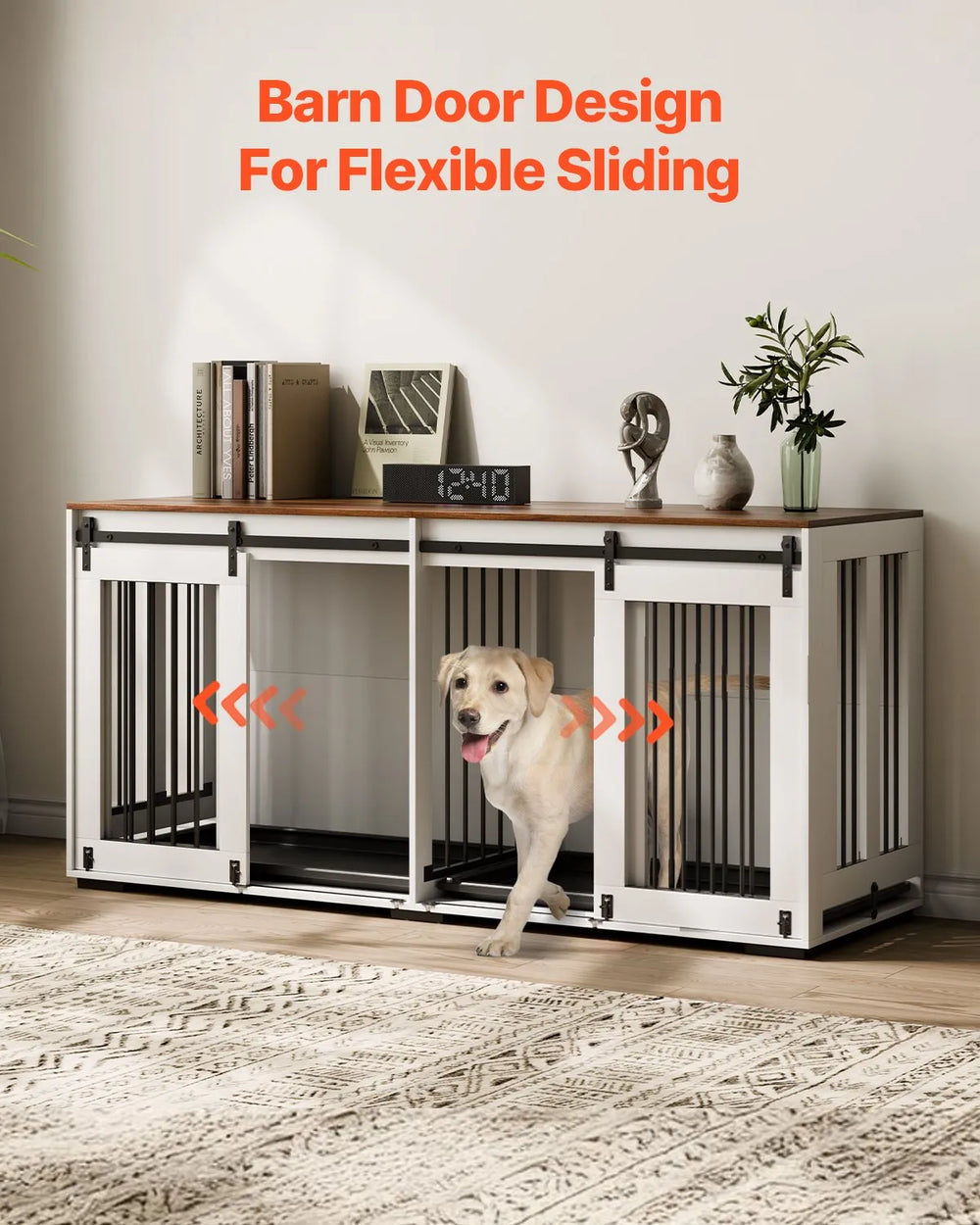 Vevor Dog Crate 72" Furniture Style Large Breed Kennel with Tray New