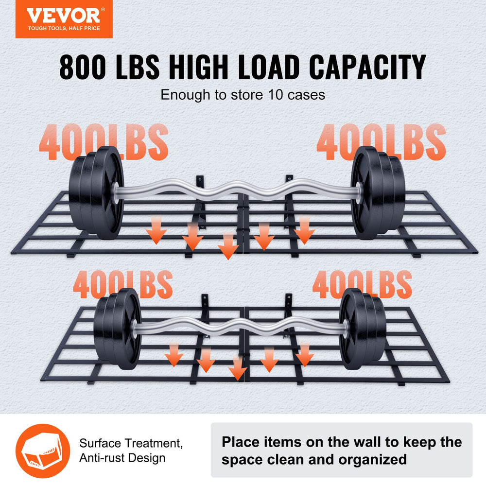 Vevor Garage Storage Shelving Rack 6' x 2' 800 Lbs Capacity Wall Mounted 2-Pack New