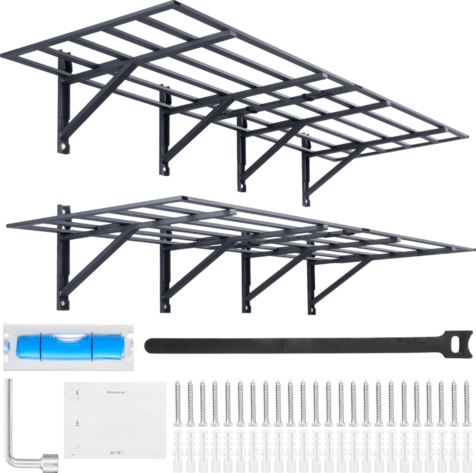Vevor Garage Storage Shelving Rack 6' x 2' 800 Lbs Capacity Wall Mounted 2-Pack New