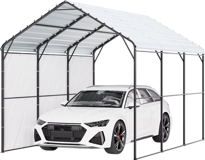 Vevor Metal Carport Heavy Duty Garage Shelter 10 x 15 FT with Removable Sidewall New