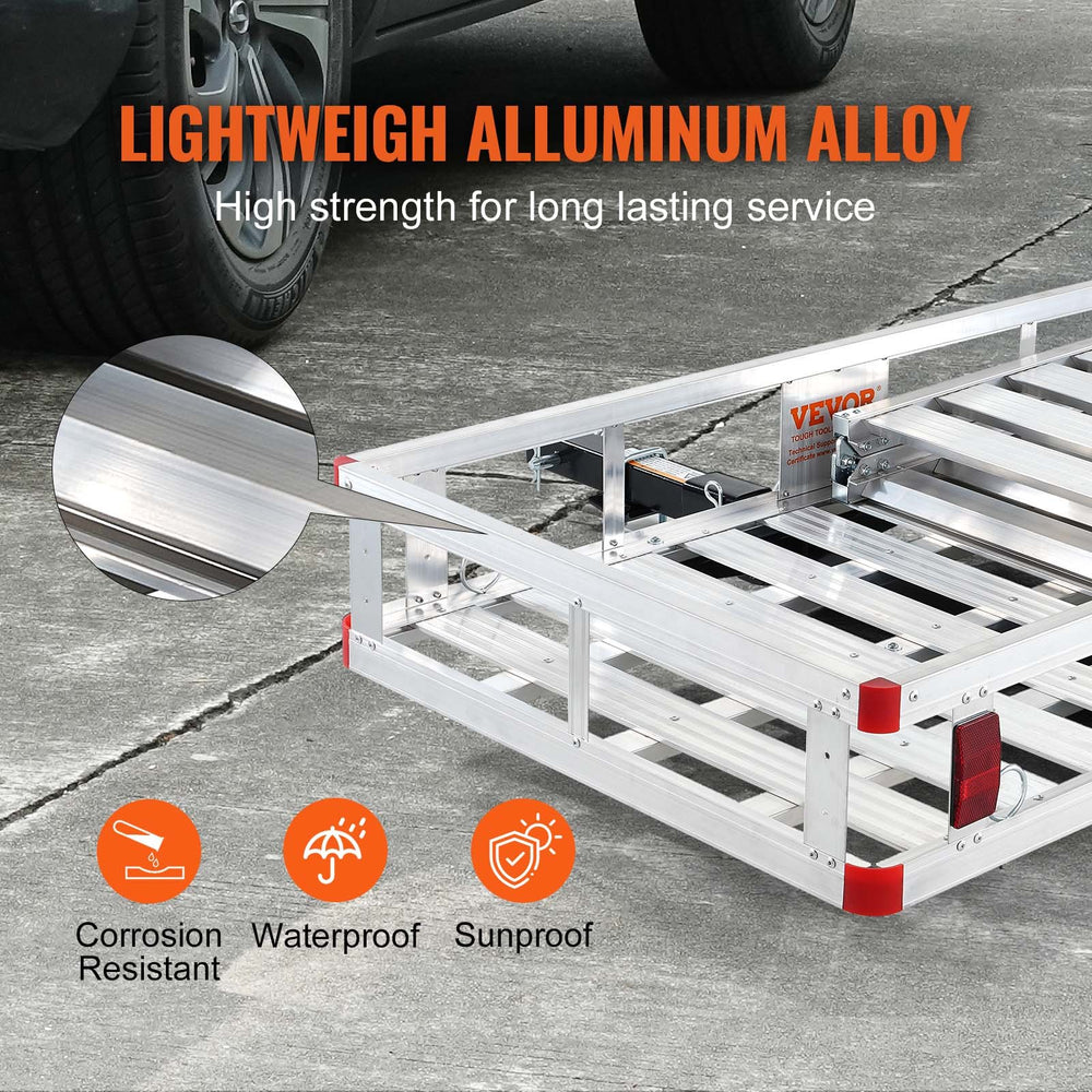 Vevor Hitch Mount Cargo Carrier 45.3" x 25.6" Aluminum with Folding Ramp New