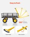 Vevor Steel Garden Cart 1200 Lbs Utility Wagon with Removable Sides 13" Tires New