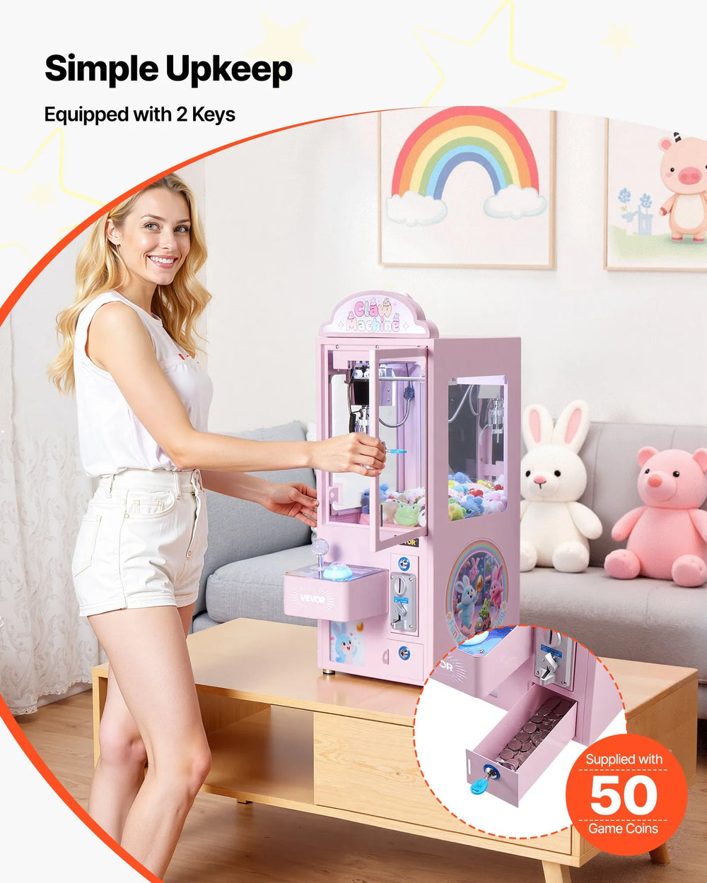 Vevor Claw Crane Machine with Adjustable Precision Grip 30W New