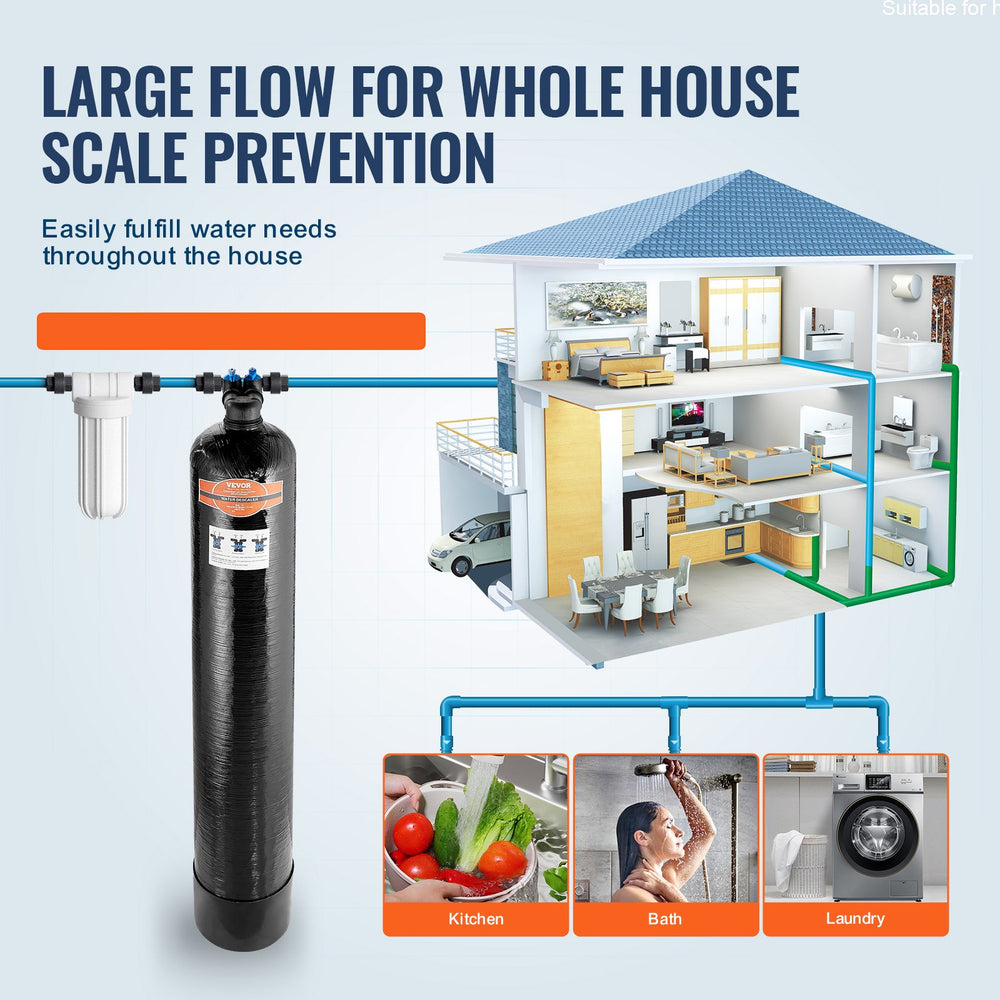 Vevor Whole House Salt Free Descaler System 15 GPM 600,000 Gal. New