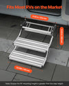 Vevor RV Steps Manual Retractable 2-Step Folding Camper Stairs New