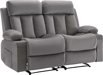 Vevor Loveseat Power Recliner Sofa with Heating and Massage Soft Velvet New
