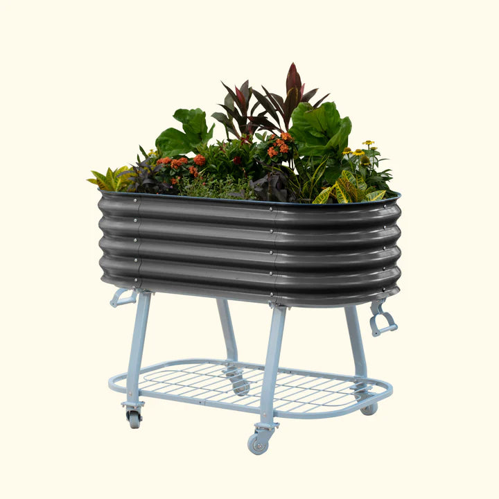 Vego Garden Elevated Rolling Self-Watering Garden Bed 2' x 4' New