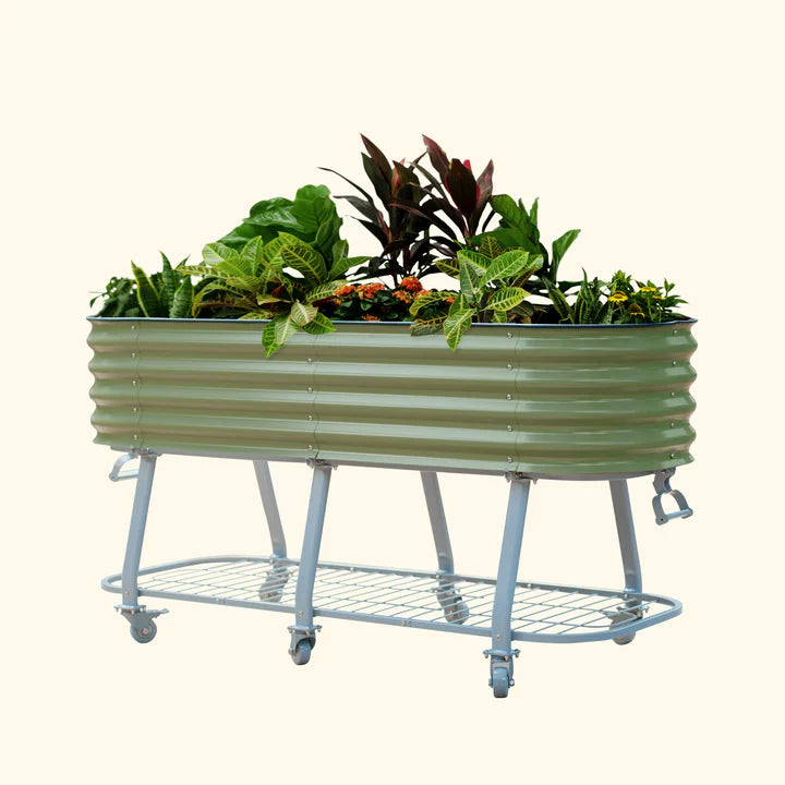 Vego Garden Elevated Rolling Self-Watering Garden Bed 2' x 6' New