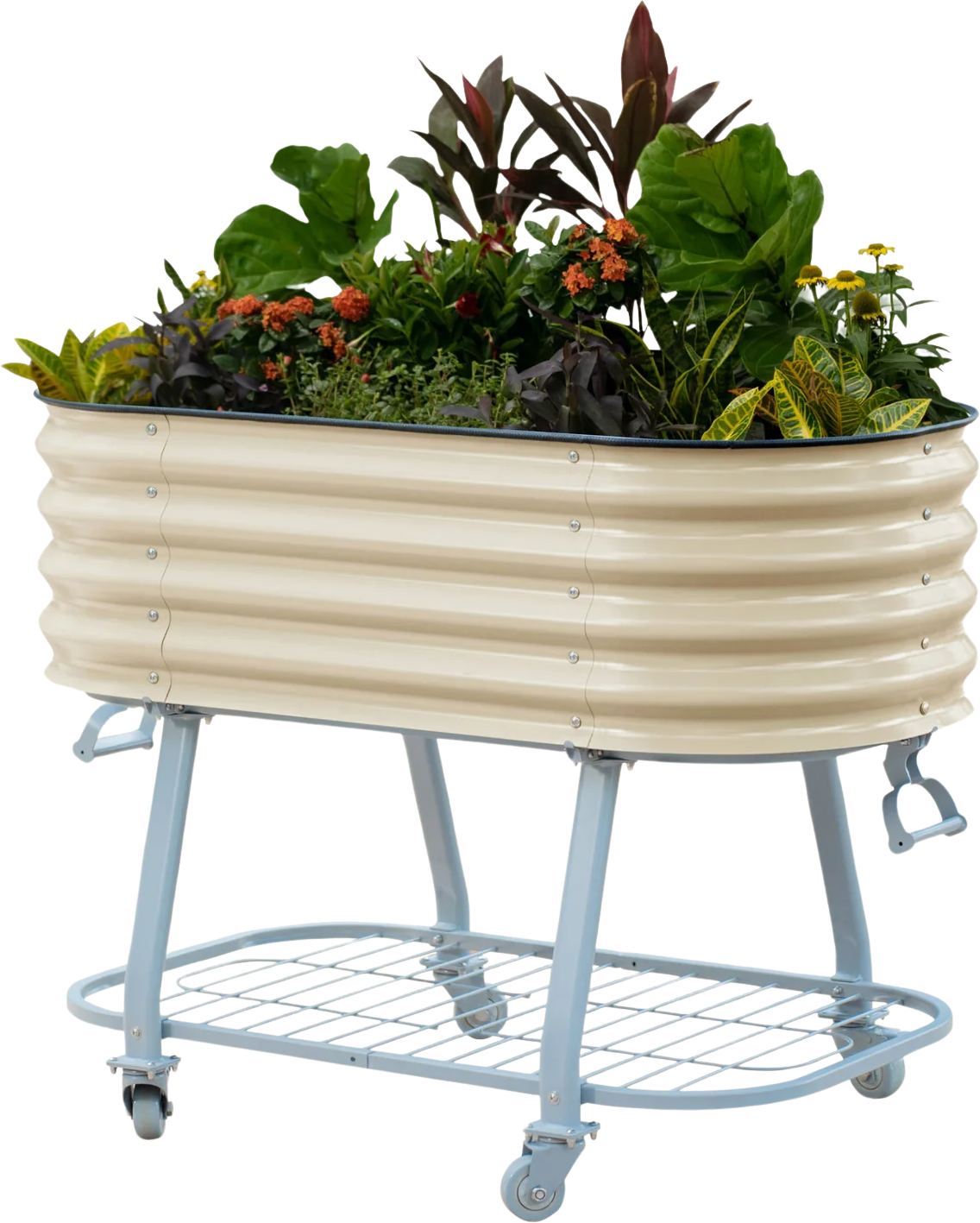 Vego Garden Elevated Rolling Self-Watering Garden Bed 2' x 4' New