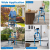 Versatile rolling walker in navy with adjustable height, ergonomic armrests, and soft-padded seat for rehabilitation.