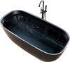 FT-AZ6732-PRX - 67 in. x 32 in. Rectangle Freestanding Stone Resin Deep Soaking Flat-Bottom Bathtub with Center Drain