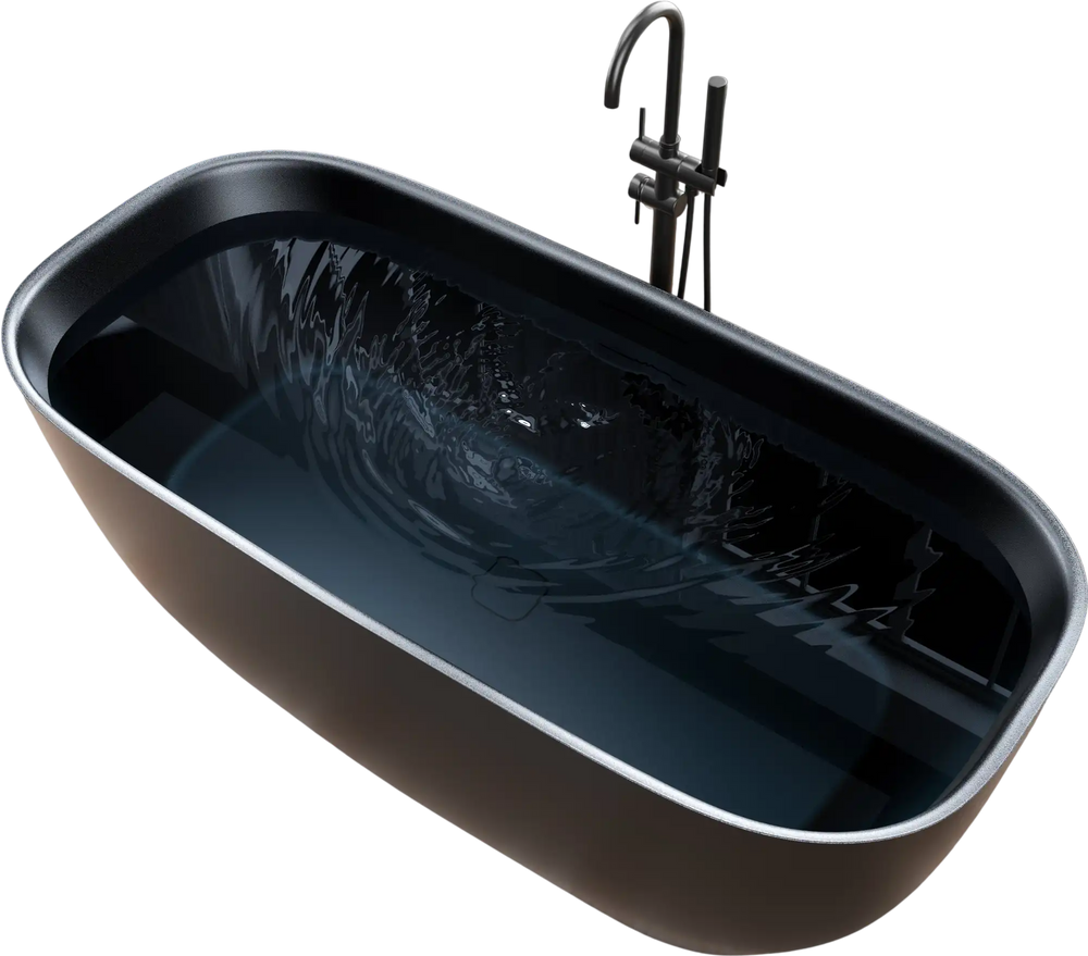 FT-AZ6732-PRX - 67 in. x 32 in. Rectangle Freestanding Stone Resin Deep Soaking Flat-Bottom Bathtub with Center Drain