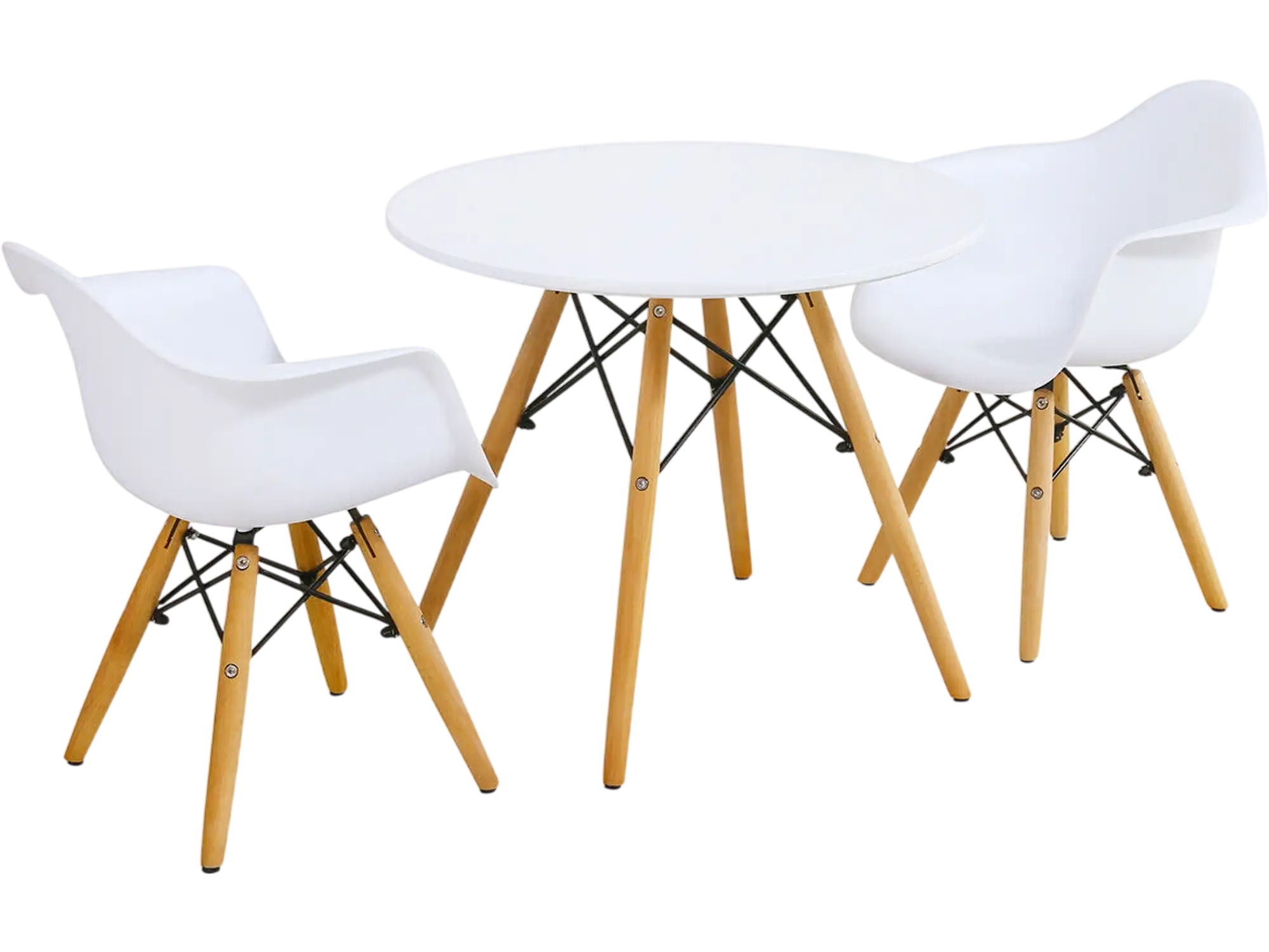 Costway 3-Pc Kids Modern Round Table & Chair Set 02437895 New