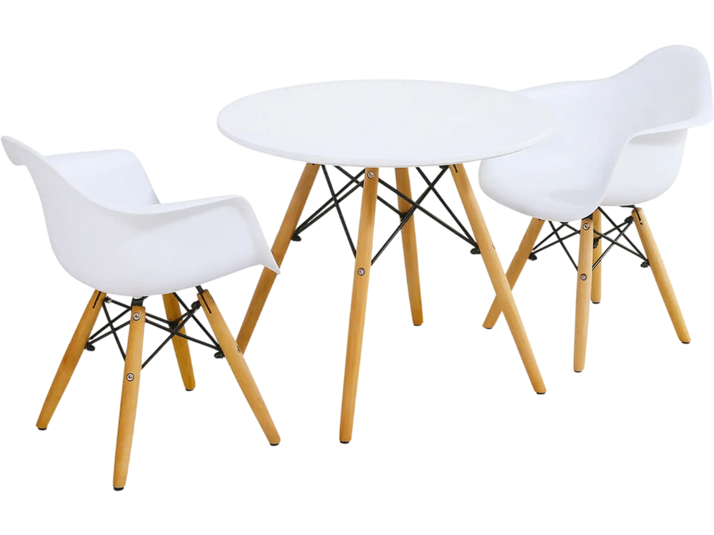 3 Pieces Kid's Modern Round Table Chair Set