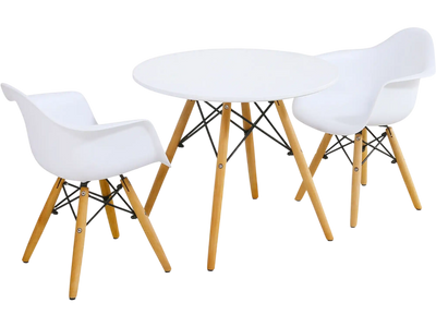 Costway 3-Pc Kids Modern Round Table & Chair Set 02437895 New
