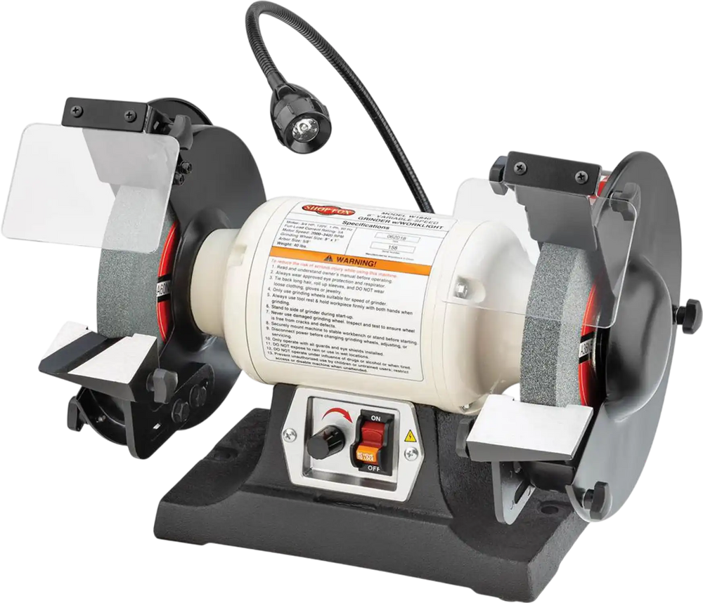 Shop Fox W1840 - 8" Variable-Speed Grinder with Work Light
