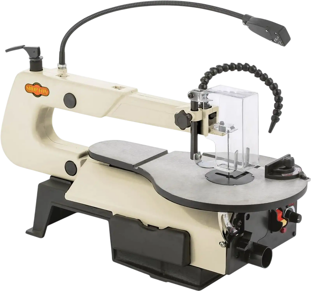 Shop Fox W1872 - 16" VS Scroll Saw w/ Foot Switch, LED, Miter Gauge, & Rotary Shaft