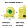 950W air blower with 4.5" outlet, designed for inflatable bounce houses, featuring a top-mounted handle for easy.