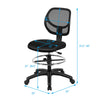 Adjustable height mid back mesh drafting office chair with ergonomic lumbar support and 360-degree swivel for office.