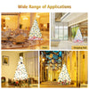 7.5 ft hinged artificial Christmas tree with thick branches, PVC material, ideal for home, office, or school decoration.
