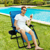 Oversize Lounge Chair with Cup Holder of Heavy Duty for outdoor-Blue - Gallery View 1 of 9
