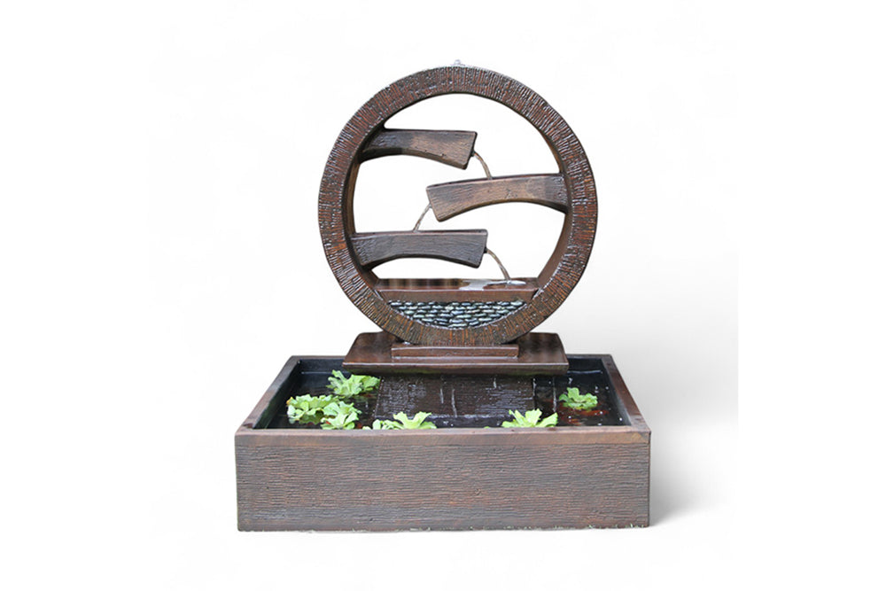 Exaco Wagon Wheel Outdoor Water Fountain 45" Tall New